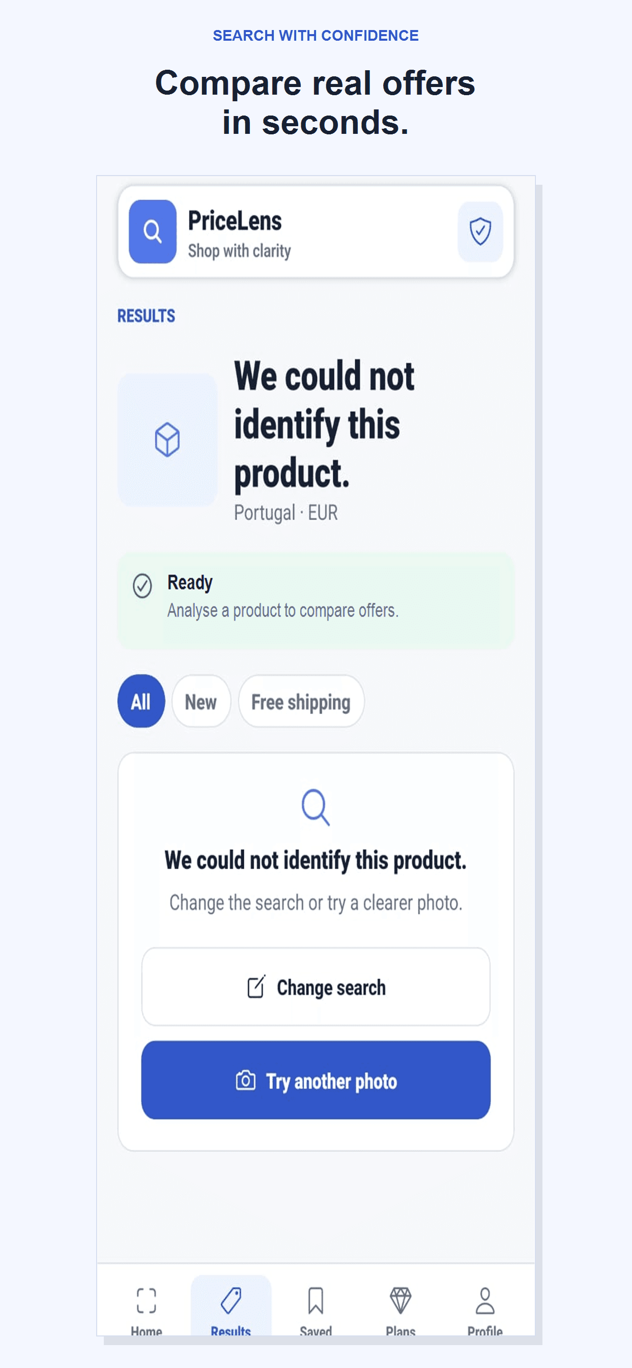 Price comparison results in PriceLens